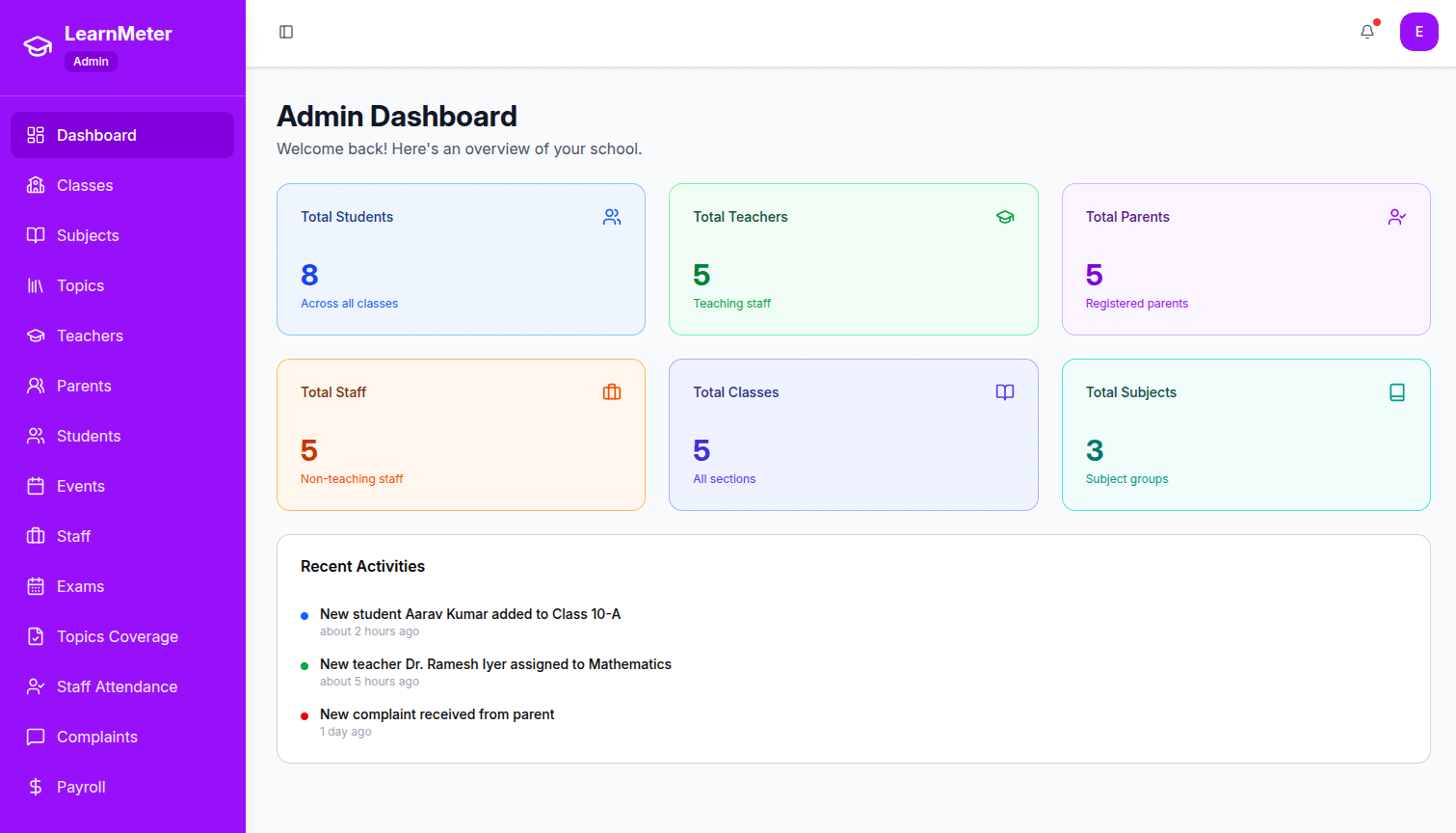 LearnMeter Dashboard